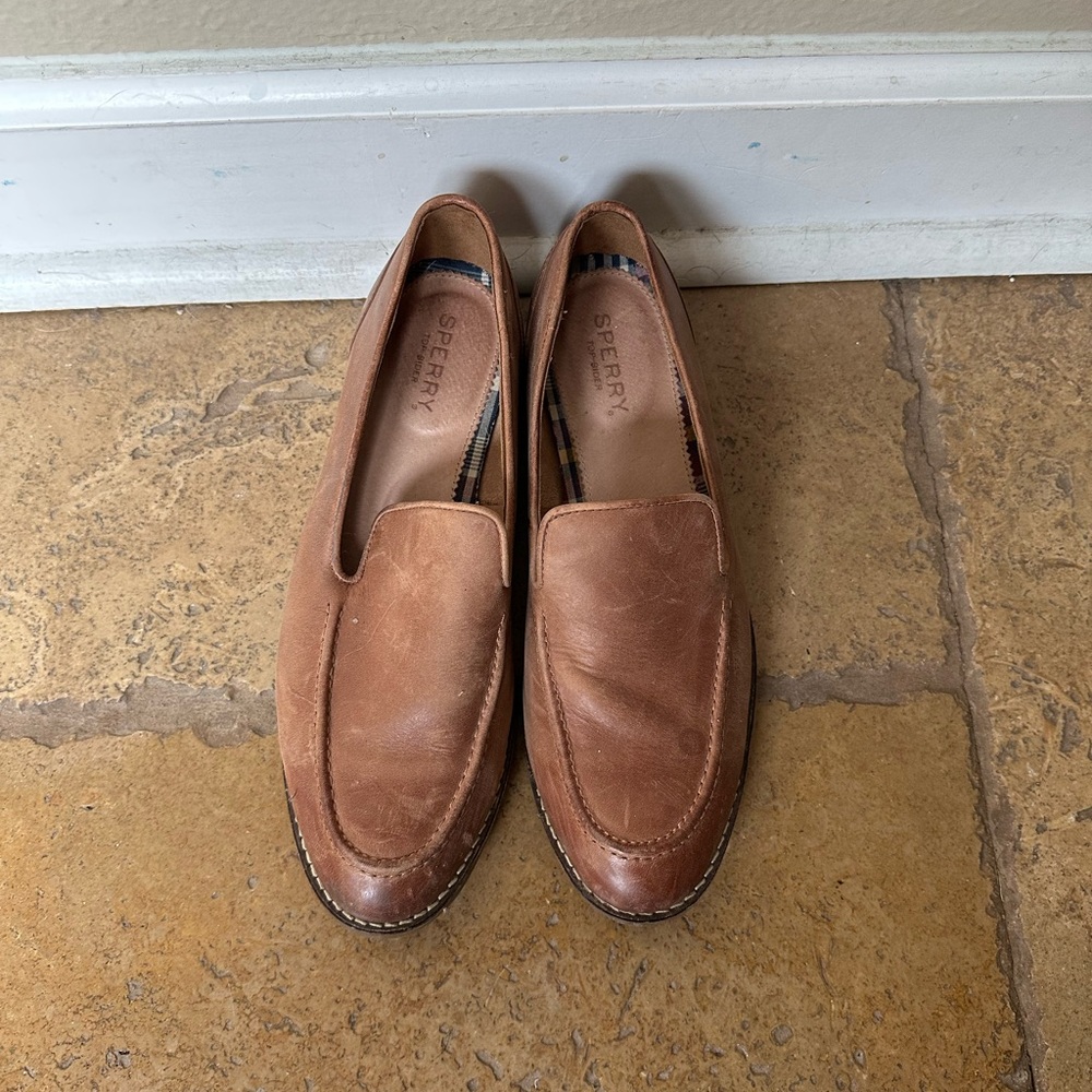Sperry Brown Leather Slip-On Loafers